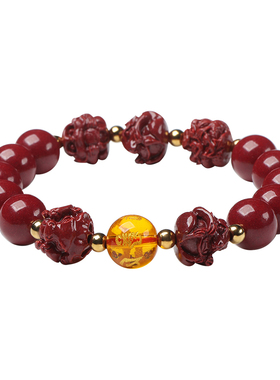 恋千萱朱砂三合六合手串