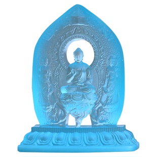 琉璃东方三圣一体佛像摆件佛堂寺庙供奉药师佛光如来日月光菩萨像