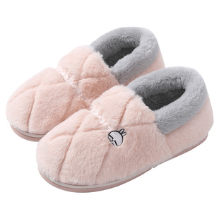 买一送一流氓兔棉拖鞋女冬季防滑家居室内外穿家用情侣一对棉鞋男