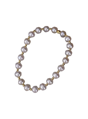 6mm淡水珍珠弹力绳手串金豆手链