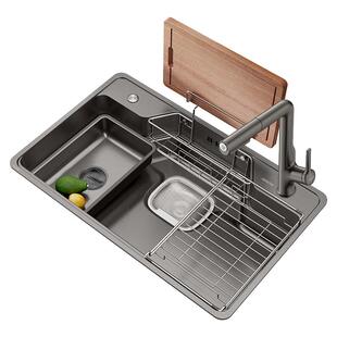 箭牌聚宝盆水槽单槽 厨房不锈钢304台下盆家用水池纳米日式洗菜盆