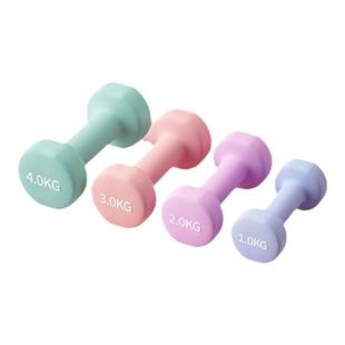 哑铃女士健身家用运动器材瘦肚子瑜伽实心纯铸铁杠铃亚玲2kg一对