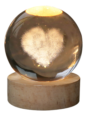 小夜灯卧室情人节水晶球送女生