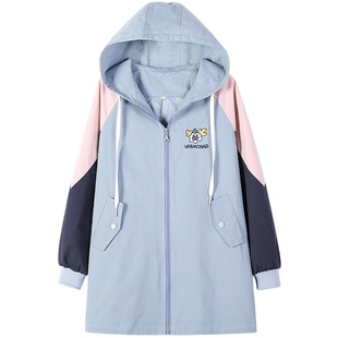 中学生风衣女中长款初中生外套少女秋装韩版高中生入秋季新款薄款