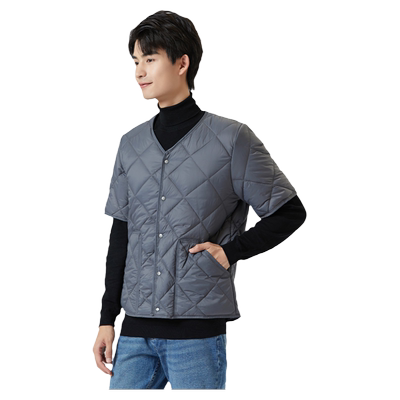 羽绒棉轻薄半袖马甲棉衣男防寒服