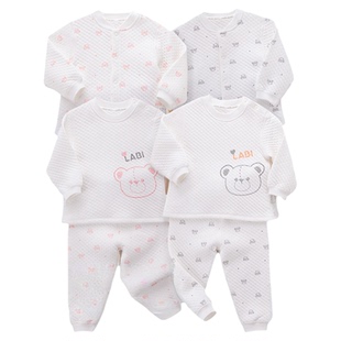 拉比童装内衣25秋冬新品男女儿童家居服夹丝加厚睡衣保暖内衣套装