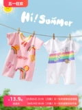 Детская летняя одежда, летнее тонкое хлопковое боди подходит для мужчин и женщин, пижама для новорожденных