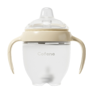 可菲尼学饮杯鸭嘴杯婴儿6个月以上1岁宝宝喝水吸管奶瓶全硅胶防呛