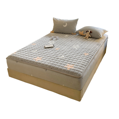 A类雪花牛奶绒加厚夹棉床笠速暖