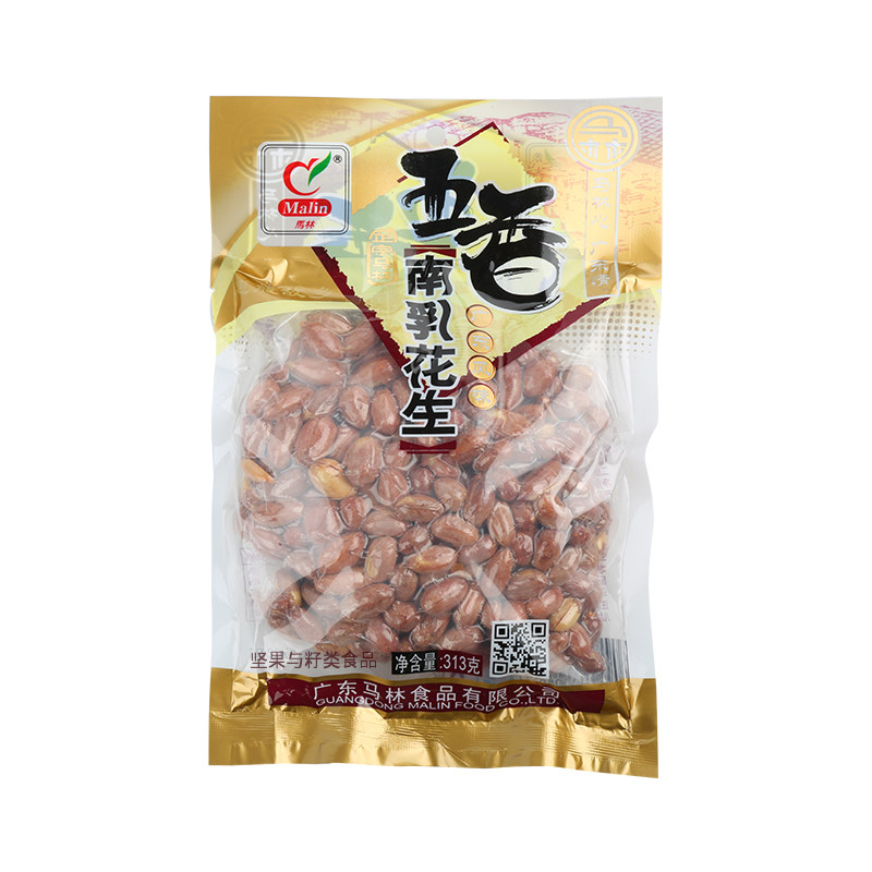 马林食品花生313g五香南乳蒜香