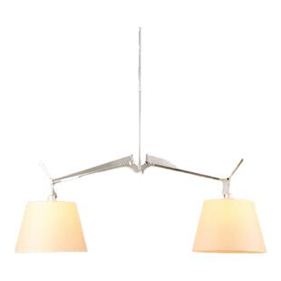 意大利双头摇臂吊灯设计师款餐厅岛台吊灯羊皮纸书桌阅读灯