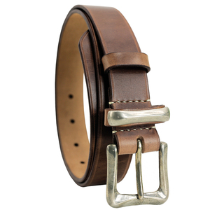 美国进口Horween霍尔文茶芯皮美式复古手工皮带 阿美咔叽养牛腰带