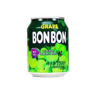 乐天饮料韩国进口LOTTE果肉果汁葡萄汁238ml*12罐海太饮料礼盒装