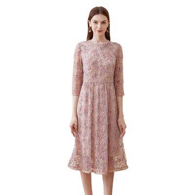 BuouBuou圆领蕾丝连衣裙