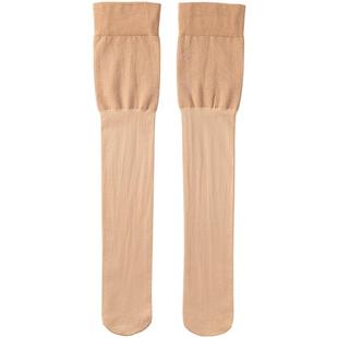 护膝春秋中厚长筒丝袜女加绒加厚防老寒腿过膝袜防滑过膝天鹅绒冬