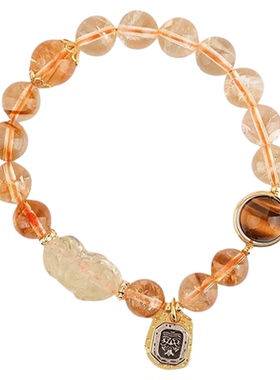 【富春江】天然黄水晶手串招财塔晶转运虎眼石手链扎基拉姆财富款