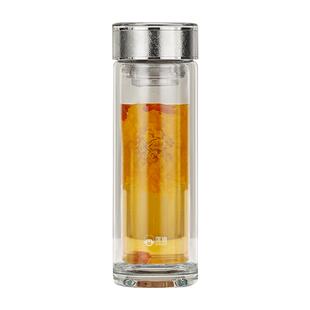 匡迪纯钛玻璃杯双层抗菌茶水分离杯大容量男女商务办公泡茶杯定制