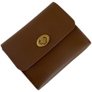 韩国新品ins冷淡风自制复古钱包精致黑色小巧卡包软皮驾照证件包