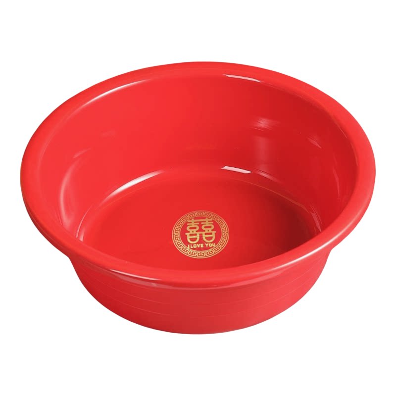 红色塑料盆家用加厚洗脸盆大盆