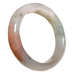 天然桂林玉原石手镯玉环女士飘花藕粉福镯飘花50圈口娇小可人礼物