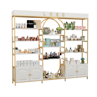 化妆品展示柜护肤美容院产品展示架美甲彩妆店陈列柜带灯置物架子