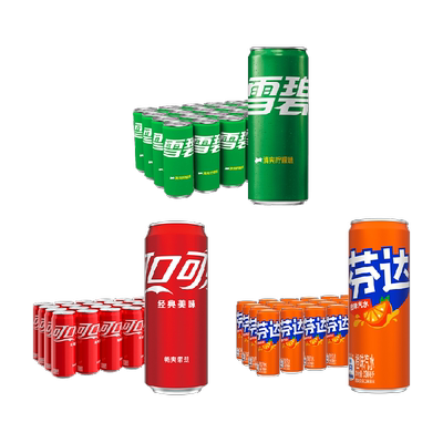 可乐+雪碧+芬达饮料330ml*72罐