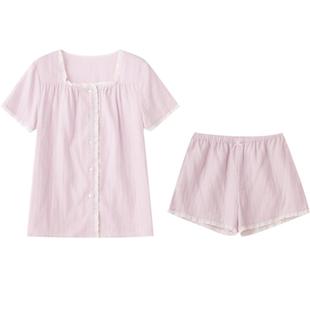 CA BRIDA嘉德丽亚【纯真】法式经典方领棉家居短袖睡衣N501AB1