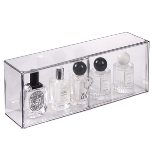 香水展示盒高级感桌面化妆品收纳盒梳妆台口红护肤品陈列柜置物架