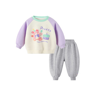 女童春季套装1岁小婴儿圆领上衣长裤小童童装裤子春款小宝宝衣服