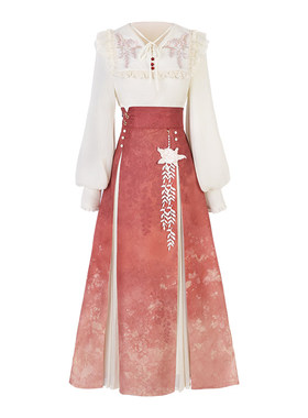 新中式女汉服三涧裙春装通勤