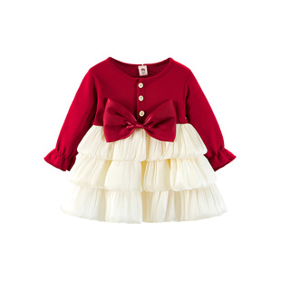 女童洋气连衣裙2026新款宝宝春季裙子婴儿礼服上衣春装儿童公主裙
