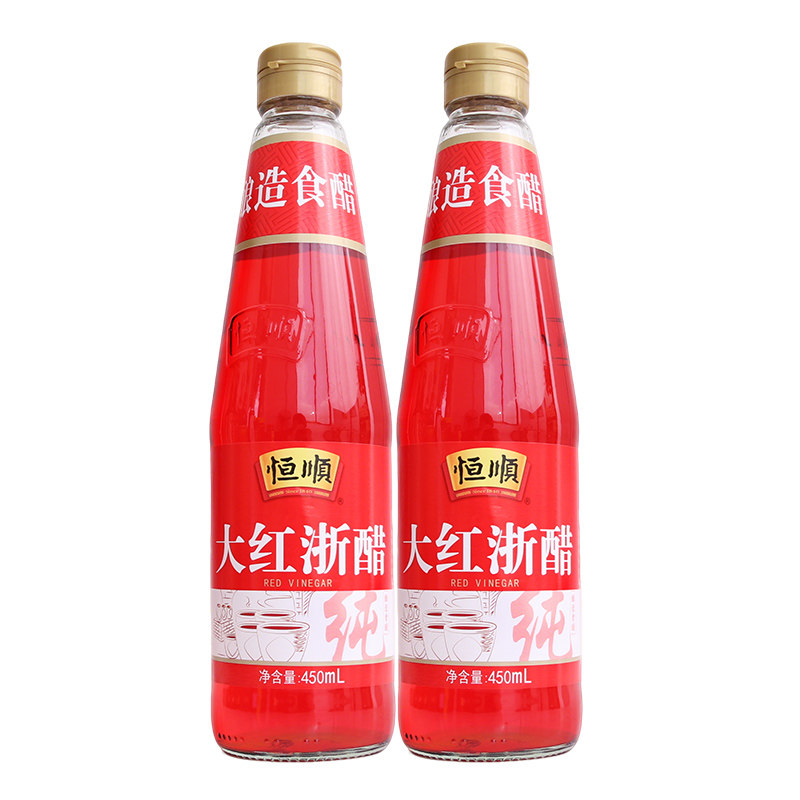 恒顺大红浙醋450ml*2瓶泡菜泡萝卜蘸大闸蟹虾饺子烤鸭上色家用醋