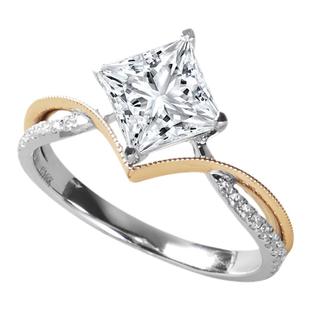 【培育】VRAI芮爱心合意公主方婚戒钻石戒指铂金K金定制培育钻CVD