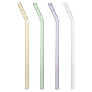 【自营】玻璃吸管非一次性儿童水杯配件加长粗细弯曲透明杯食品级