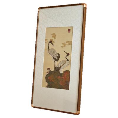 南京云锦研究所灵芝瑞鹤装饰画