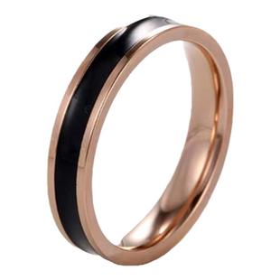 纯18K玫瑰金黑白陶瓷戒指进口D色莫桑石AU750镶嵌百搭情侣款指环