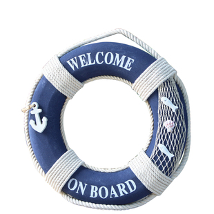 地中海装饰挂件品游泳圈风格酒吧餐厅壁海洋救生圈面儿童房背景墙