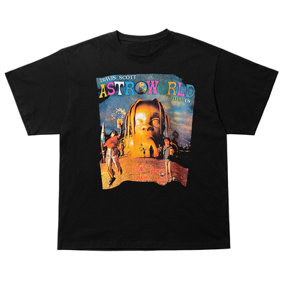 Astroworld印花美式复古高街风短袖T恤hiphop潮牌暗黑情侣半袖棉