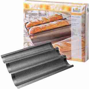 德国焙可美长条法棍面包模具热狗法式法棍烤盘烘焙工具三槽烤箱用