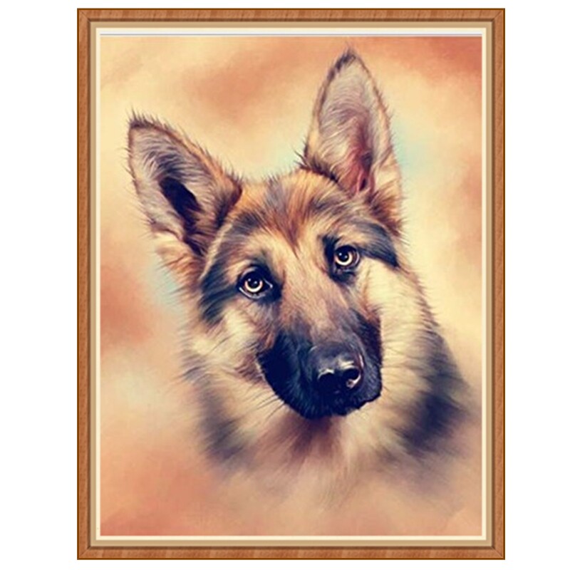 牧羊犬钻石画满钻狗狗德牧新款