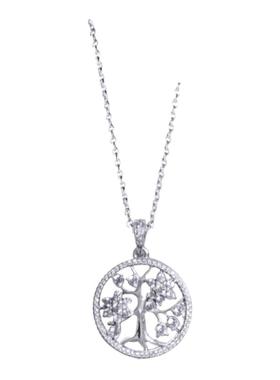 生命之树毛衣链女长款纯银925