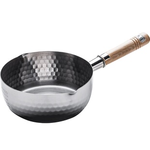 Yoshikawa日本雪平锅日式403不锈钢锅具网红泡面锅日剧木柄奶锅