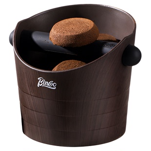Bincoo大号木纹咖啡敲渣桶家用意式接废渣收纳工具敲粉桶咖啡压粉