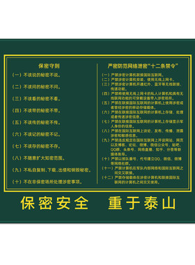 军绿保密守则加厚防滑鼠标垫