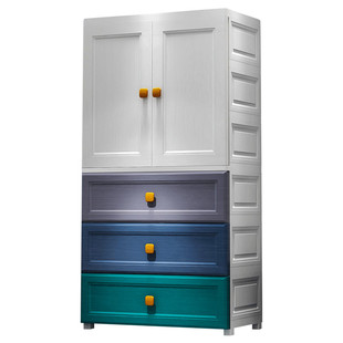 衣服收纳柜家用卧室儿童衣柜分层收纳简易衣橱宝宝婴儿塑料挂衣柜