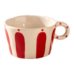 onlycook复古竖纹马克杯好看的陶瓷喝水杯子女生情侣咖啡杯早餐杯