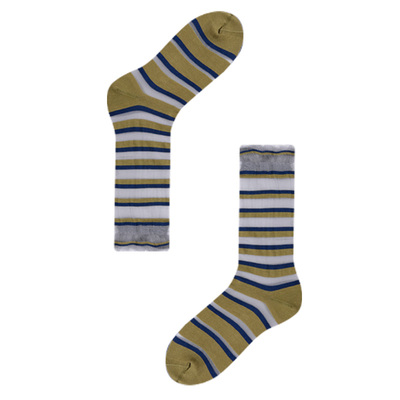 AR绿色条纹卡丝袜薄花边透明水晶玻璃丝袜凉鞋中筒袜堆堆袜子女