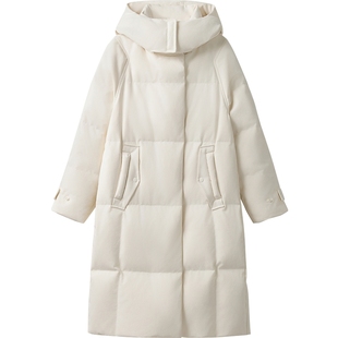 【播奥莱】播商场同款可拆卸帽子羽绒服女24冬长款外套BDR4RD3523