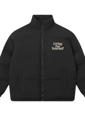丛林老虎基础款字母立领棉服男