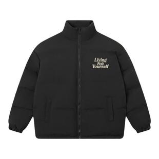 丛林老虎基础款字母立领棉服男冬季美式高街复古保暖加厚休闲外套